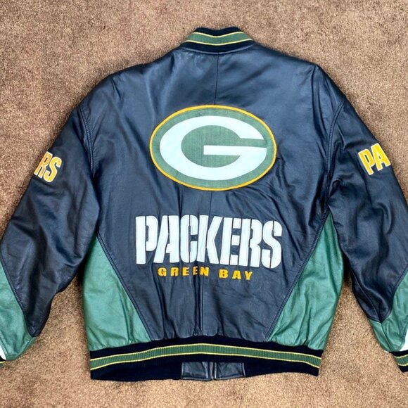 Green Bay Packers Leather Jacket by G-III Cow Leather High Quality LARGE - Picture 4 of 12